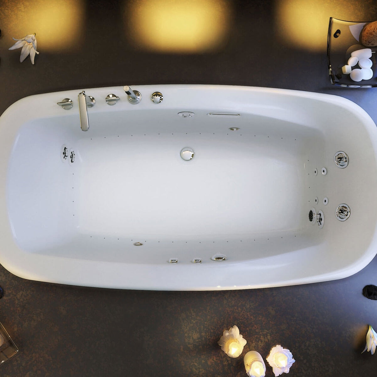 Maax Eterne 7242 Acrylic Drop-in Center Drain Combined & Bathtub in White - image 5