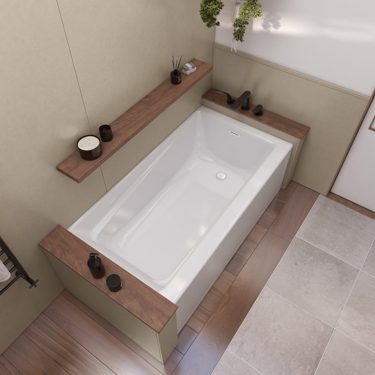 Maax Exhibit 6030 IFS AFR Acrylic Alcove Bathtub in White - image 5