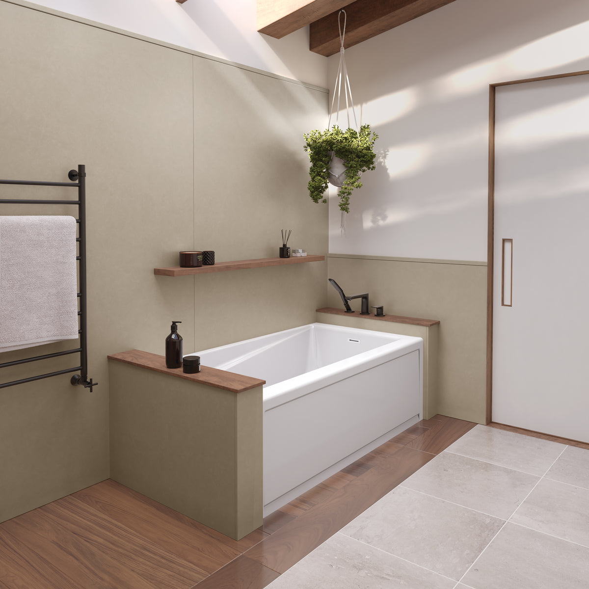 Maax Exhibit 6030 IFS AFR Acrylic Alcove Bathtub in White with Linear Overflow - image 6