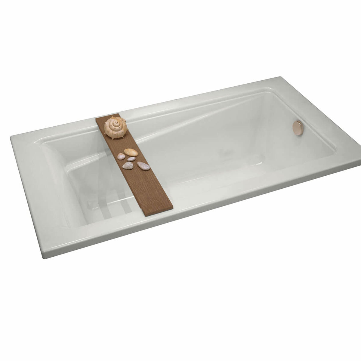 Maax Exhibit 6032 Acrylic Drop-in End Drain Bathtub in White - image 3