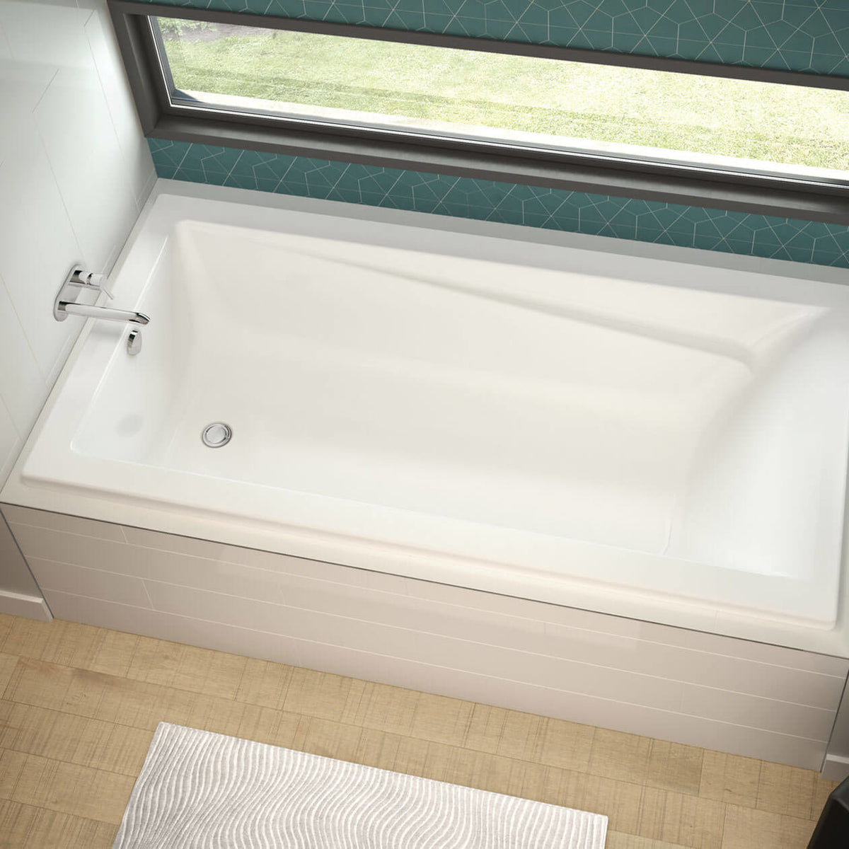 Maax Exhibit 6036 Acrylic Drop-in End Drain Bathtub in White - image 2