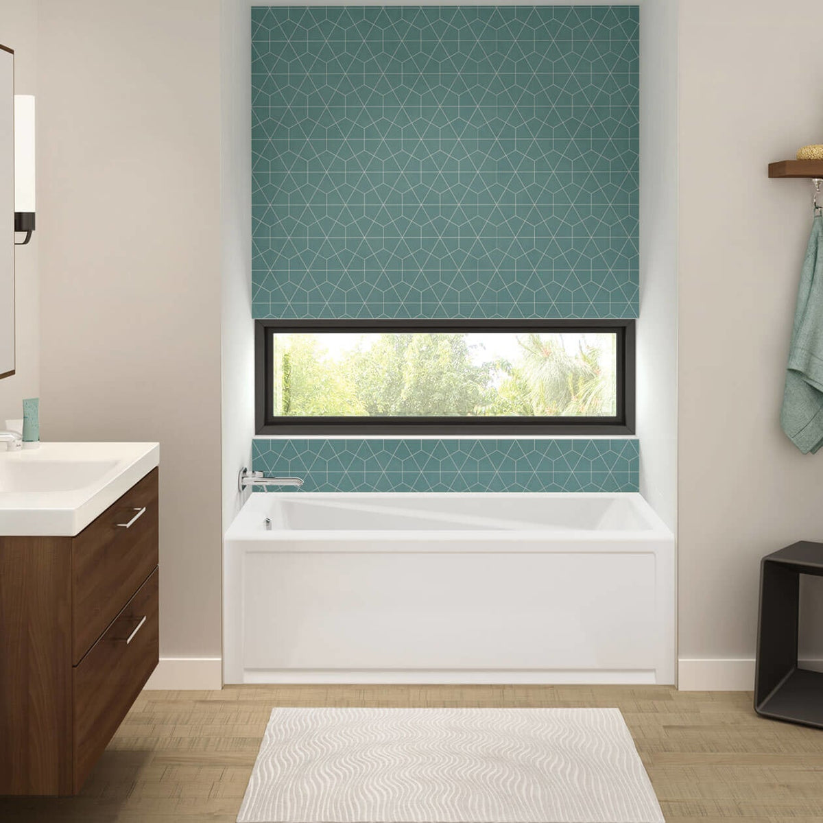 Maax Exhibit 6042 IFS AFR Acrylic Alcove Bathtub in White