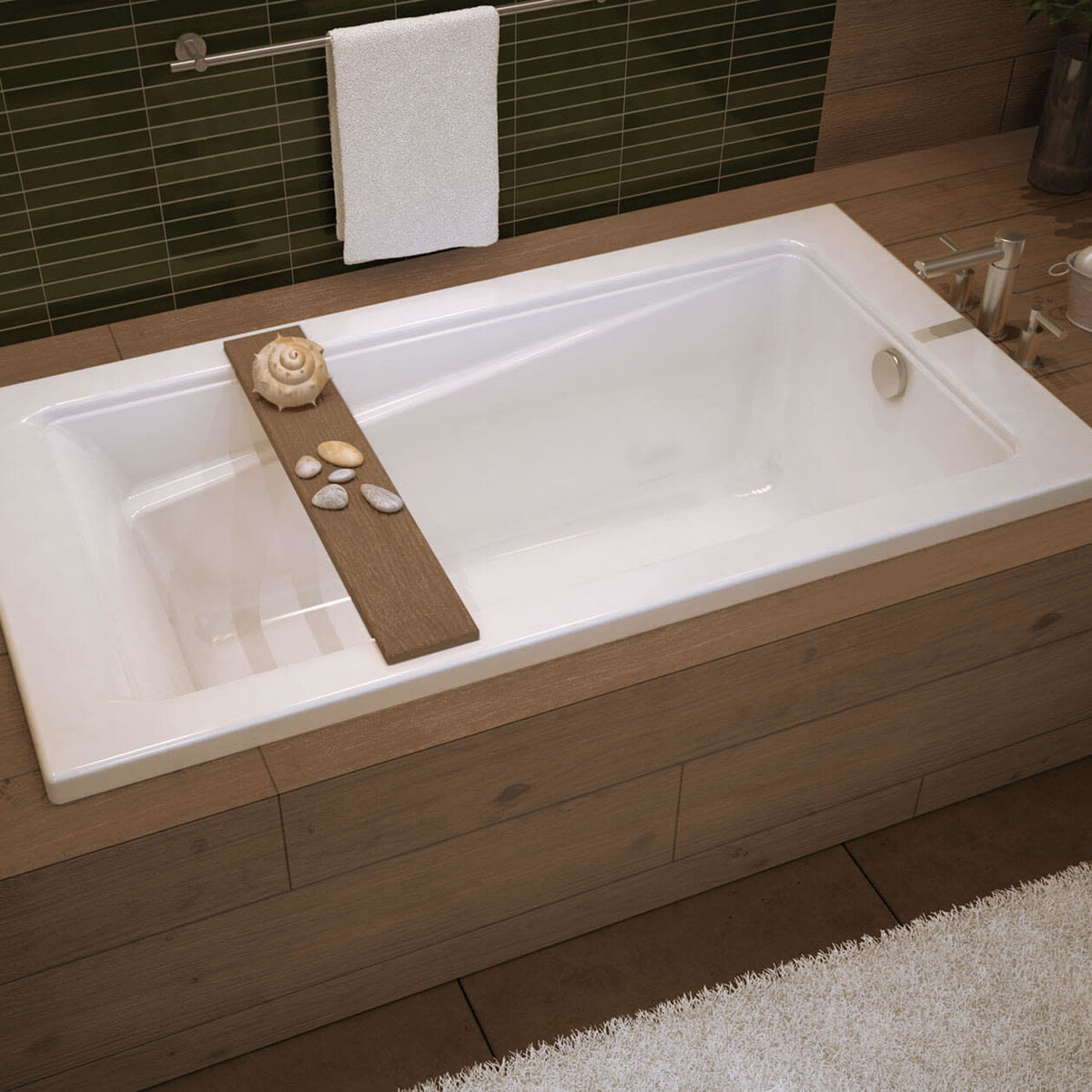 Maax Exhibit 7242 Acrylic Drop-in End Drain Bathtub in White - image 5