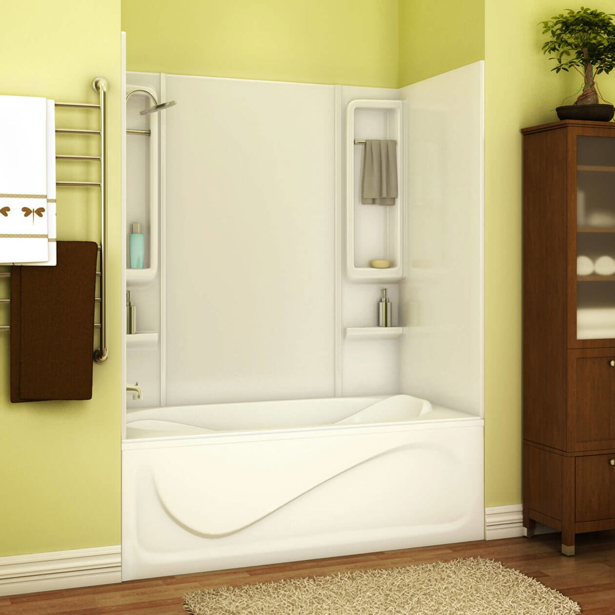 Maax Finesse 59 61 x 34 Acrylic Glue up Five-Piece Tub Wall Surround in White
