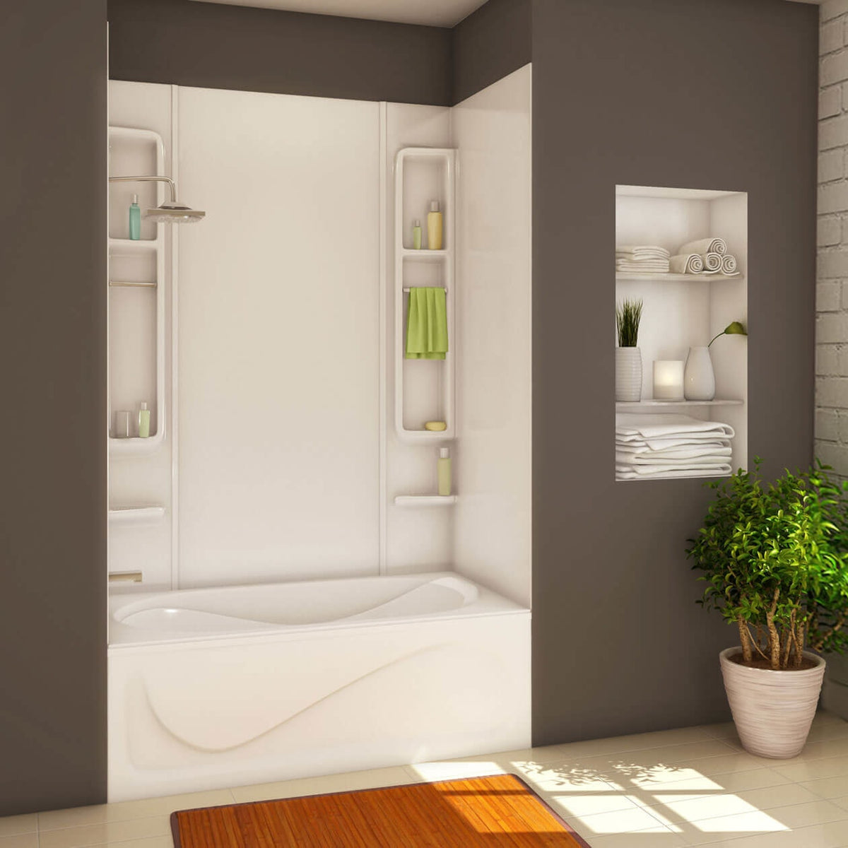 Maax Finesse 80 61 x 34 Acrylic Glue up Five-Piece Tub Wall Surround in White