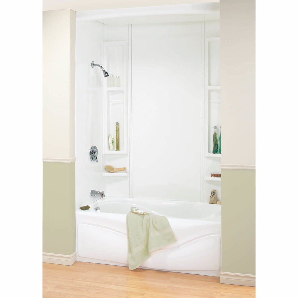 Maax Finesse 80 61 x 34 Polystyrene Glue up Five-Piece Tub Wall Surround in White
