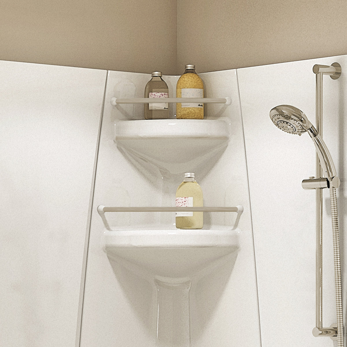 Maax Freestyle 37 Neo-Angle 37 x 37 Acrylic Corner Center Drain Two-Piece Shower with Corner Seat in White - image 5