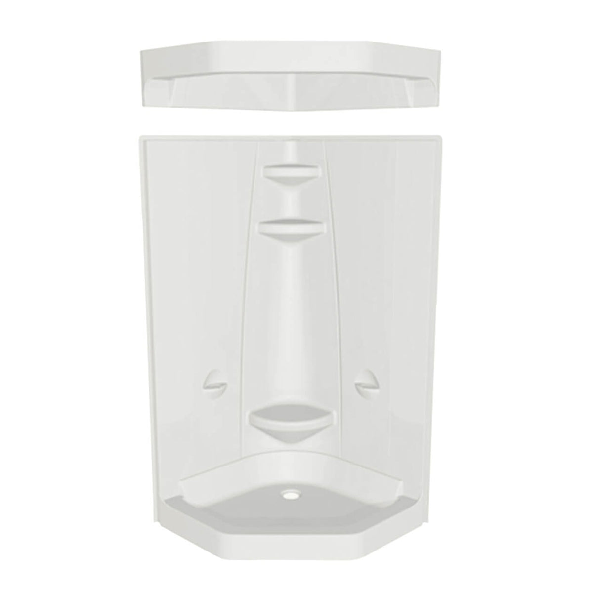 Maax Freestyle 40 Neo-Angle 40 x 40 Acrylic Corner Center Drain One-Piece Shower with Corner Footrest in White - image 3