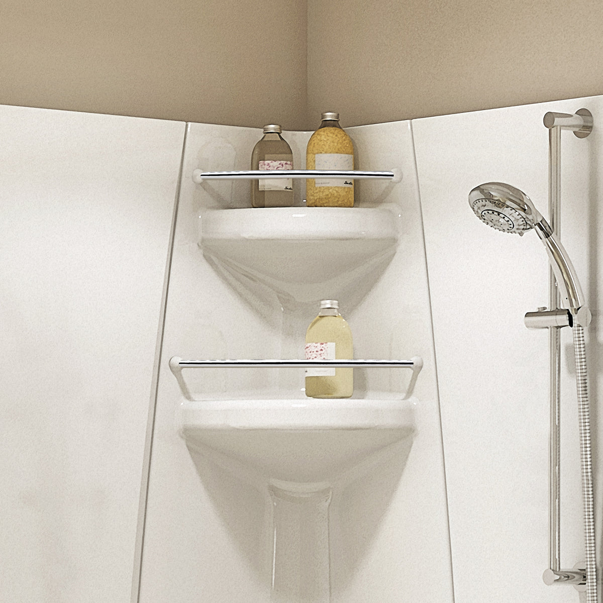 Maax Freestyle 40 Neo-Angle 40 x 40 Acrylic Corner Center Drain Two-Piece Shower with Corner Seat in White - image 4