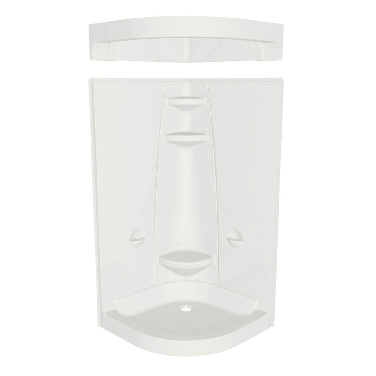 Maax Freestyle 40 Neo-Round 40 x 40 Acrylic Corner Center Drain One-Piece Shower with Corner Seat in White - image 3