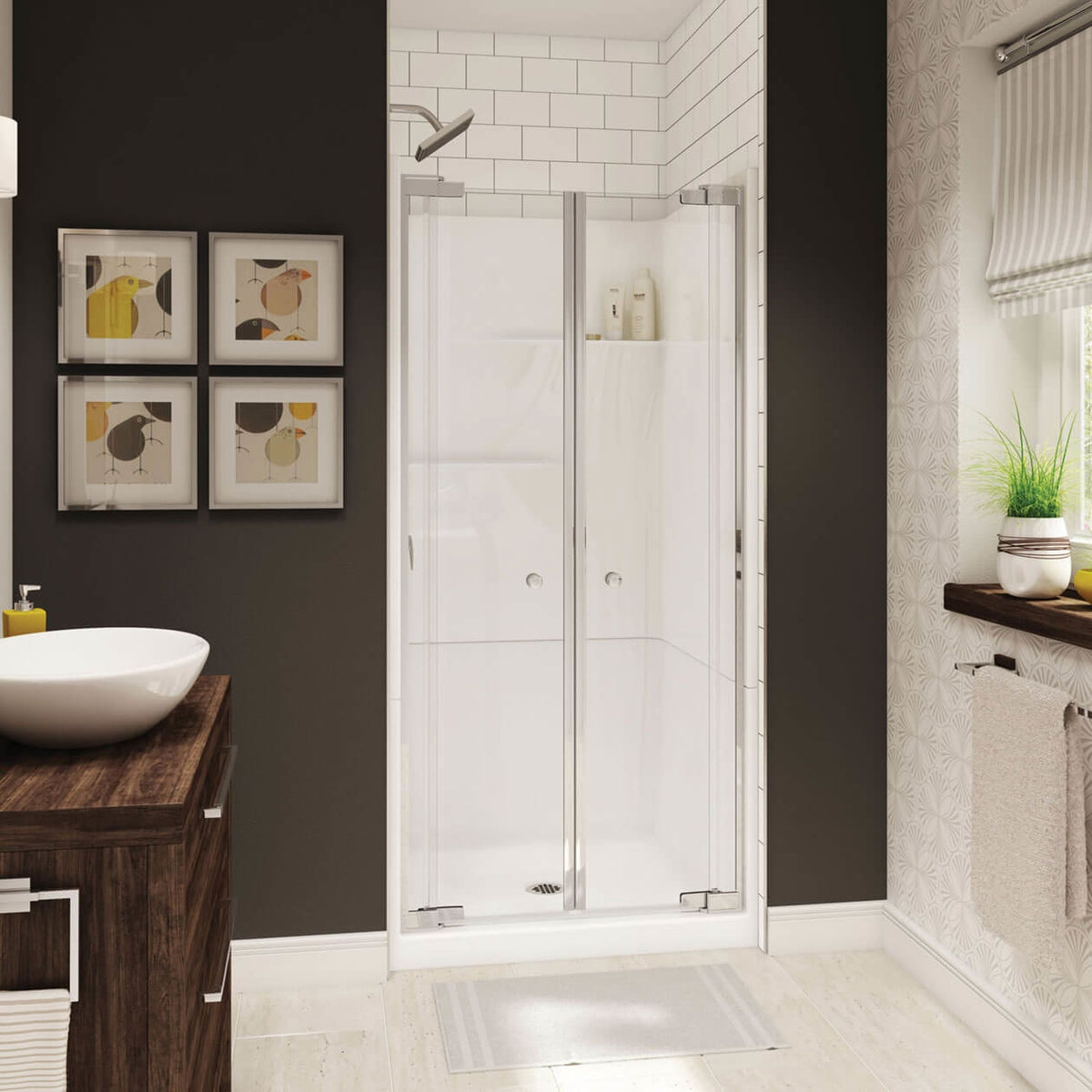 Maax Gallery SH-3636 AcrylX Alcove Center Drain Two-Piece Shower in White - image 2