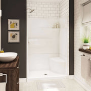 Maax Gallery SH-4834 AcrylX Alcove Center Drain Two-Piece Shower in White
