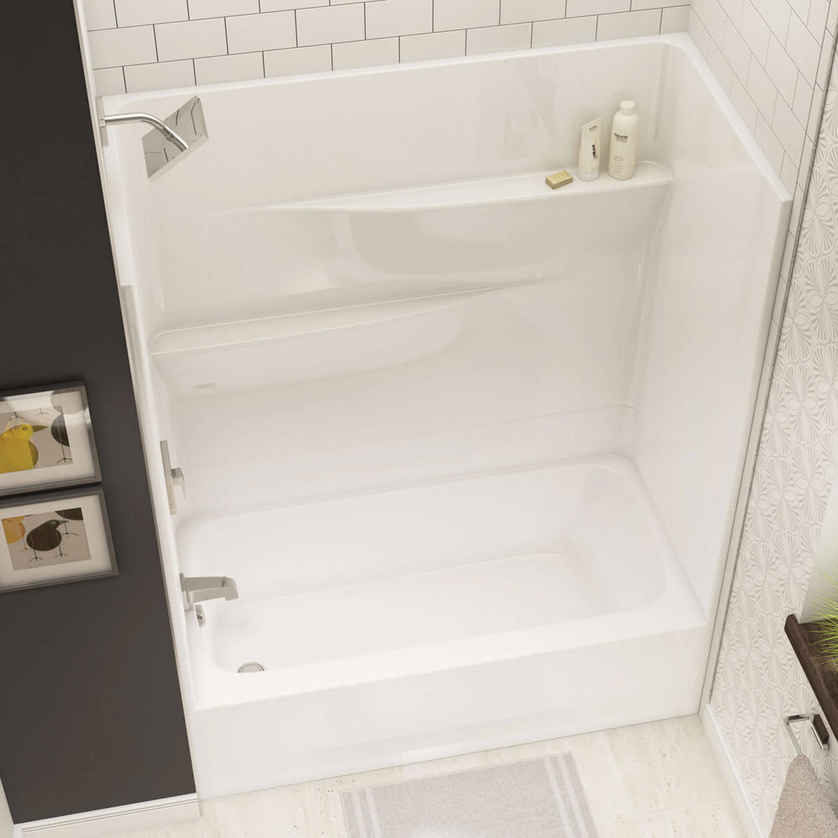 Maax Gallery TS-6030 AcrylX Alcove Two-Piece Tub Shower in White - image 2