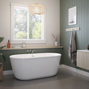 Maax Griffin 5829 AcrylX Freestanding Center Drain Bathtub in White with White Skirt