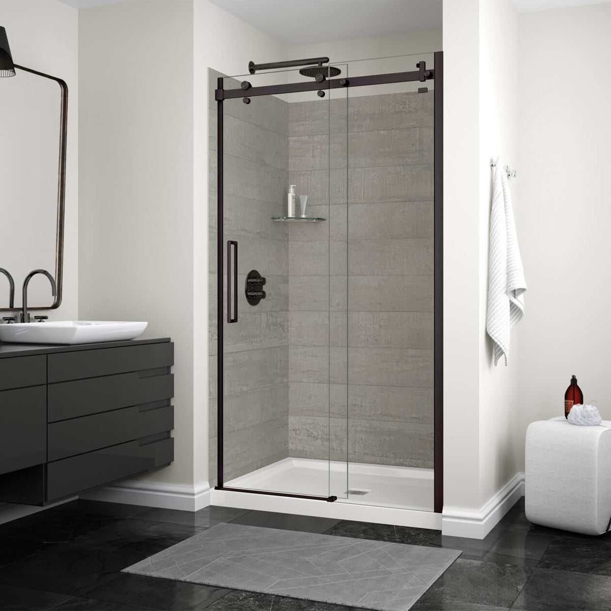 Maax Halo 44 ½-47 x 78 ¾ in 8mm Sliding Shower Door for Alcove Installation - image 12
