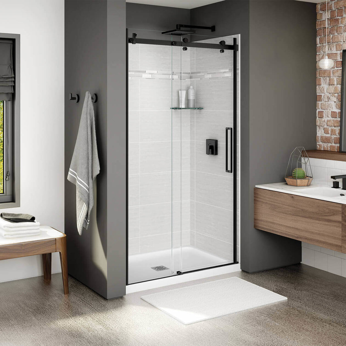 Maax Halo 44 ½-47 x 78 ¾ in 8mm Sliding Shower Door for Alcove Installation - image 13