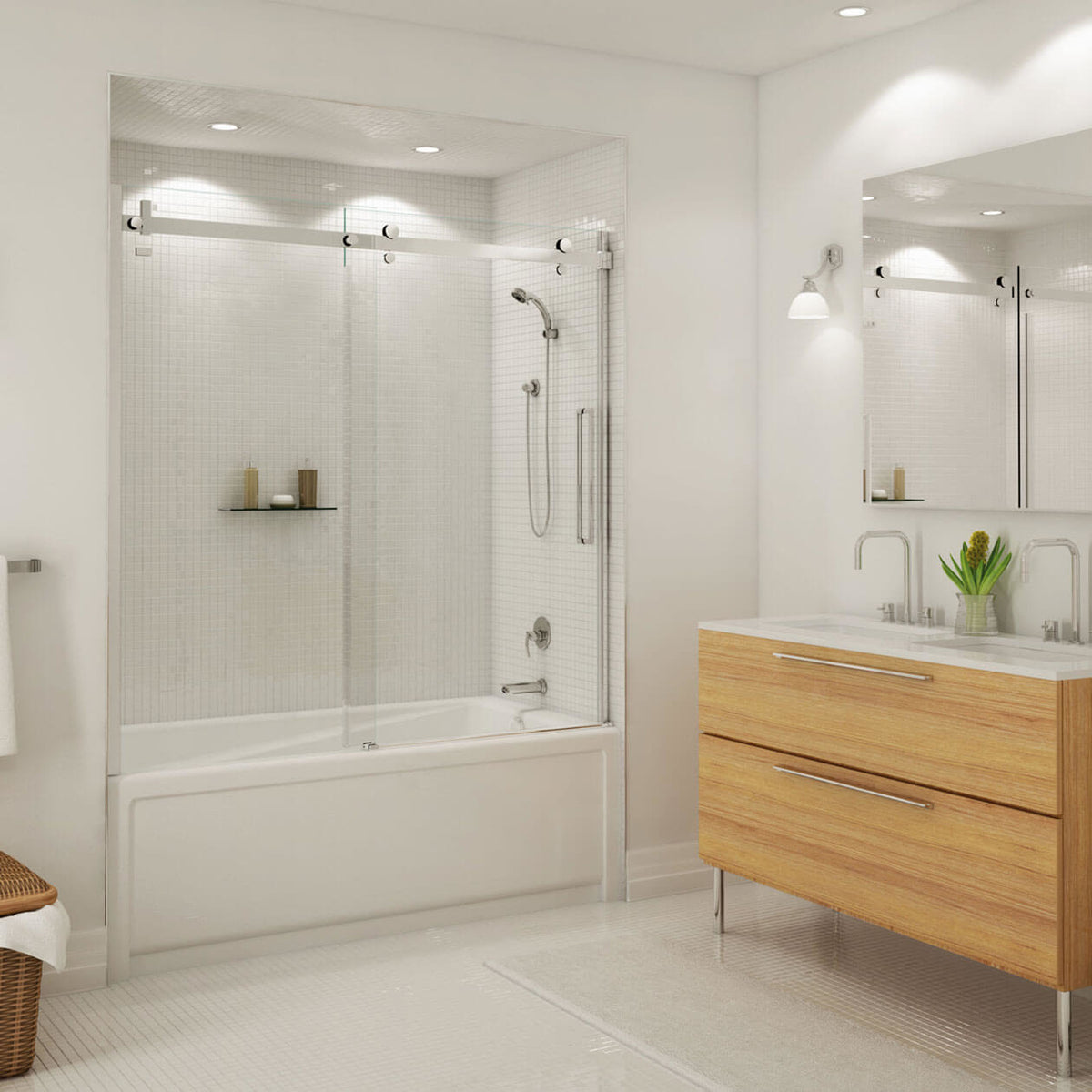 Maax Halo 56 ½-59 x 59 in 8 mm Sliding Tub Door for Alcove Installation