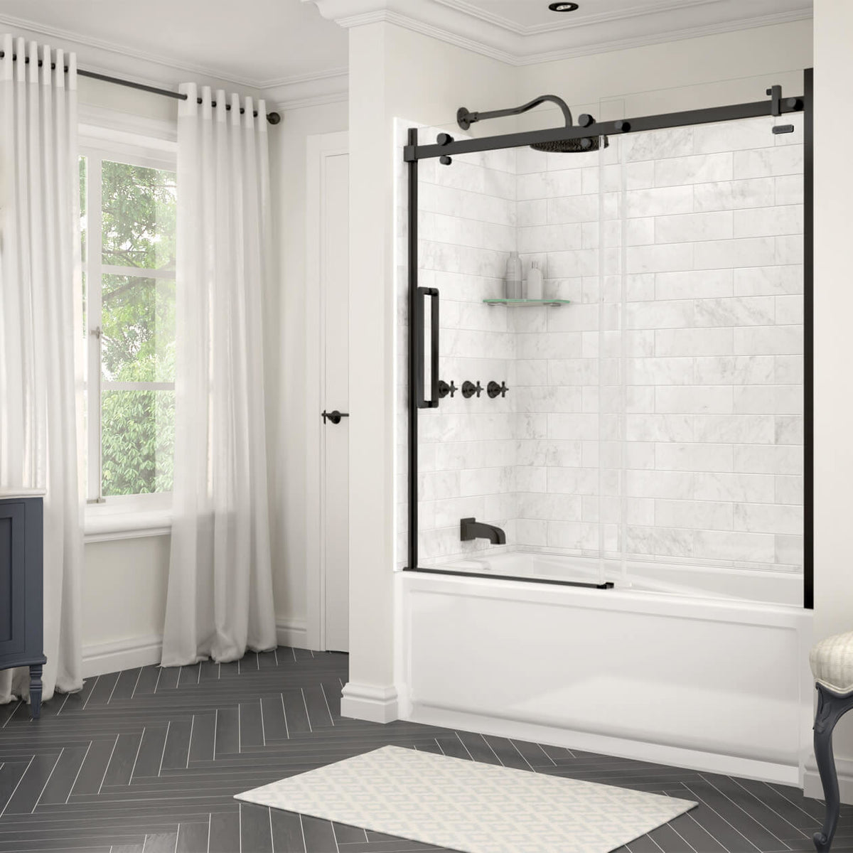 Maax Halo 56 ½-59 x 59 in 8 mm Sliding Tub Door for Alcove Installation - image 10