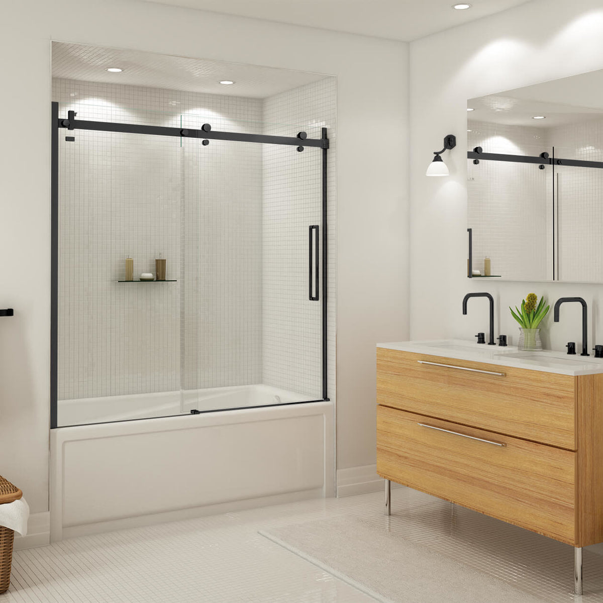 Maax Halo 56 ½-59 x 59 in 8 mm Sliding Tub Door for Alcove Installation - image 12