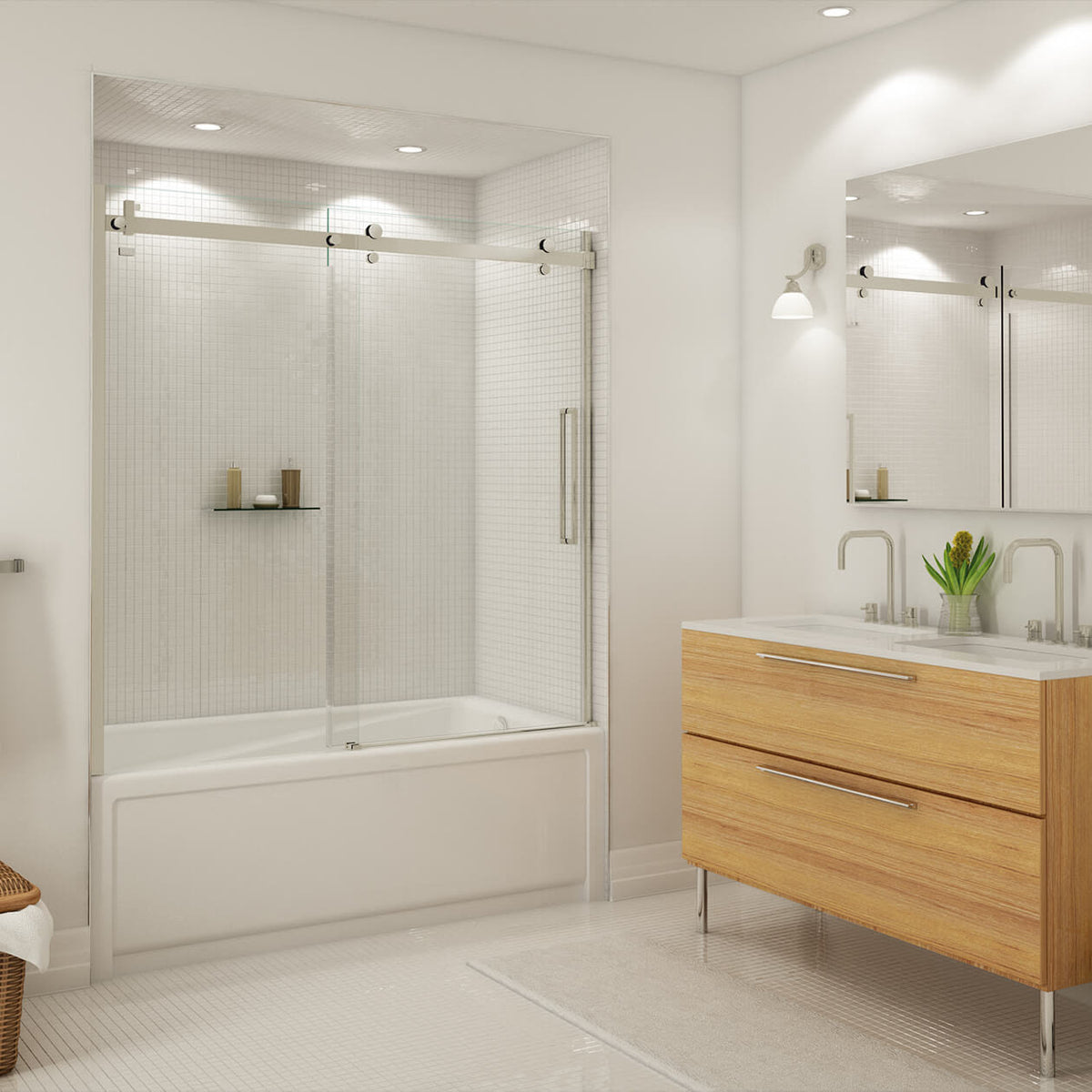 Maax Halo 56 ½-59 x 59 in 8 mm Sliding Tub Door for Alcove Installation - image 8