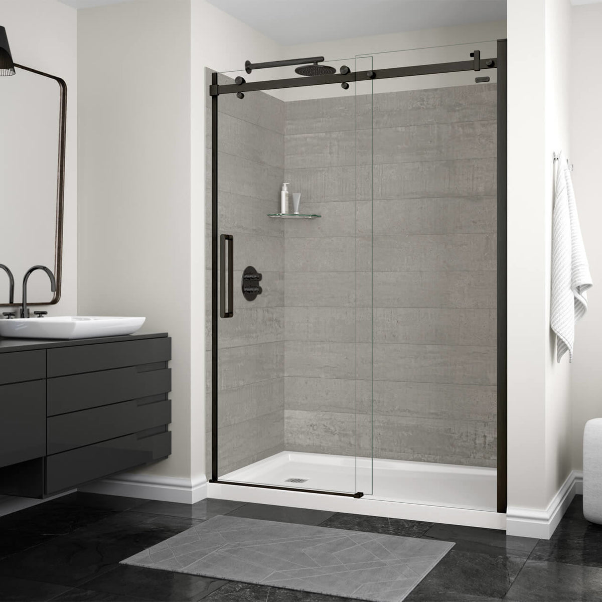 Maax Halo 56 ½-59 x 78 ¾ in 8mm Sliding Shower Door for Alcove Installation - image 14