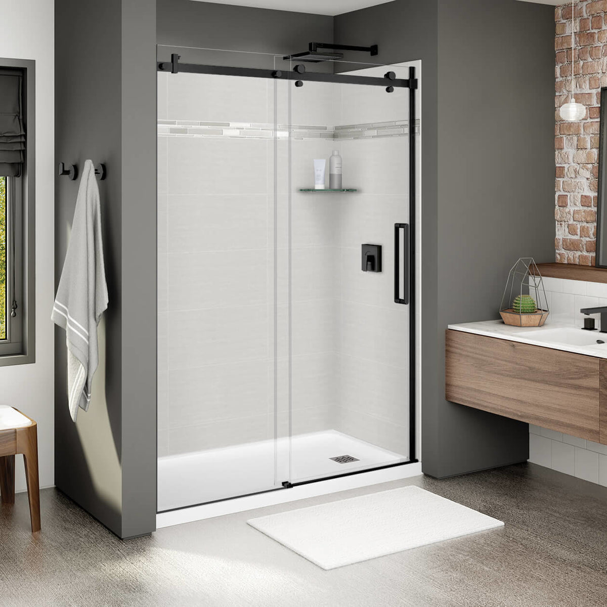 Maax Halo 56 ½-59 x 78 ¾ in 8mm Sliding Shower Door for Alcove Installation - image 15