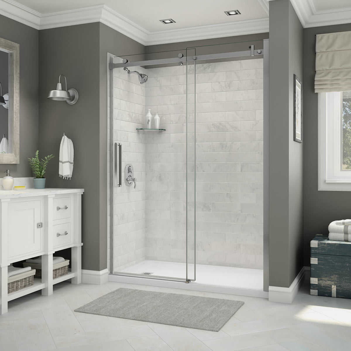 Maax Halo 56 ½-59 x 78 ¾ in 8mm Sliding Shower Door for Alcove Installation - image 4