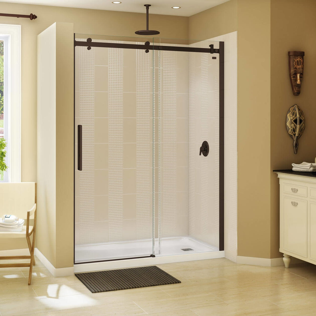 Maax Halo 56 ½-59 x 78 ¾ in 8mm Sliding Shower Door for Alcove Installation - image 7