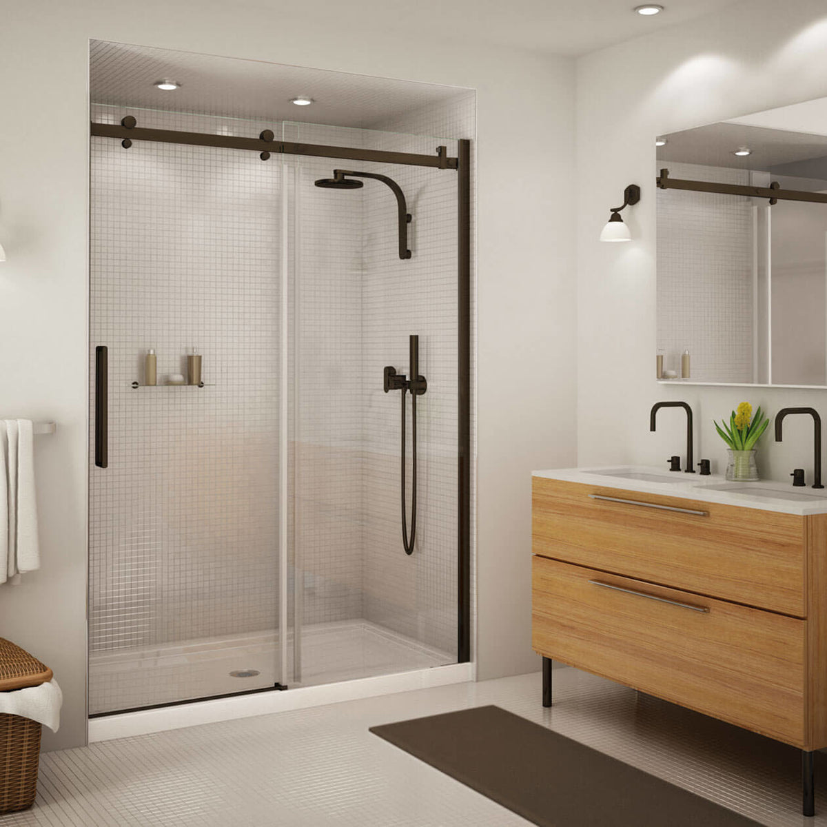 Maax Halo 56 ½-59 x 78 ¾ in 8mm Sliding Shower Door for Alcove Installation - image 9