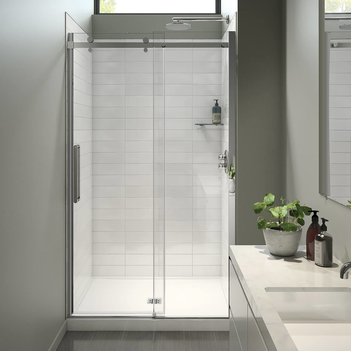 Maax Halo Pro 44 ½-47 x 78 ¾ in 8mm Sliding Shower Door for Alcove Installation