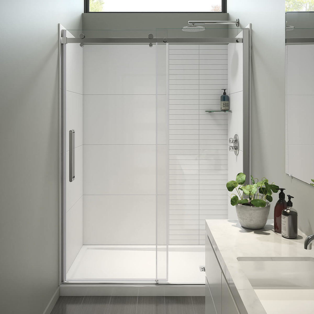 Maax Halo Pro 56 ½-59 x 78 ¾ in 8mm Sliding Shower Door for Alcove Installation