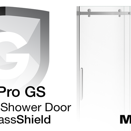 Halo Pro GS 56 ½-59 x 78 ¾ in. 8mm Sliding Shower Door for Alcove Installation with GlassShield® glass in Chrome - Plumbing Market