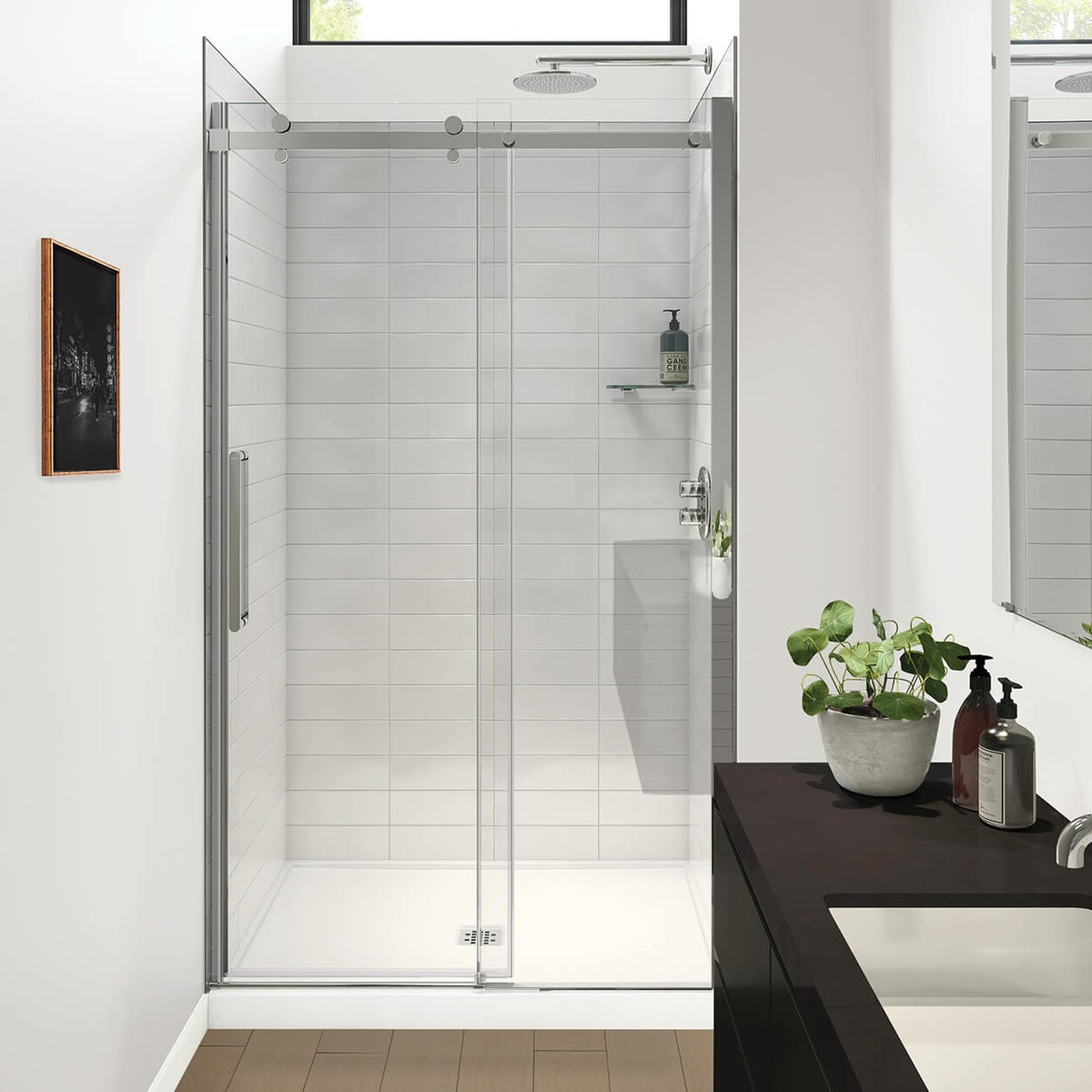 Maax Halo Pro GS 44 ½-47 x 78 ¾ in 8mm Sliding Shower Door for Alcove Installation