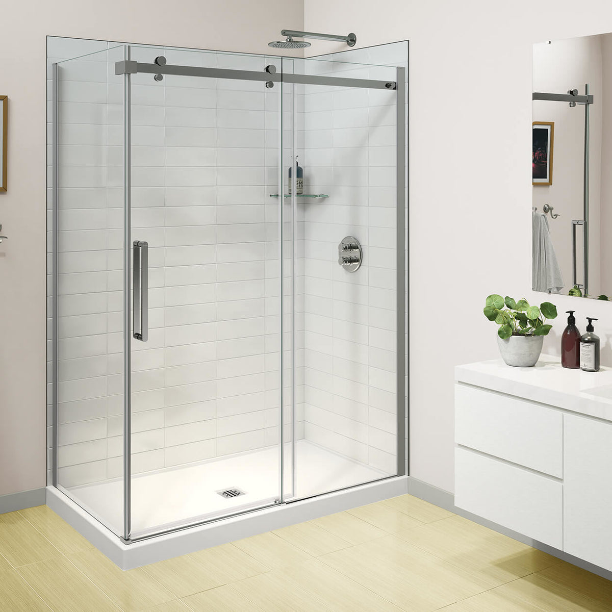 Maax Halo Pro GS 56 ½-59 x 78 ¾ in 8mm Sliding Shower Door for Alcove Installation - image 2