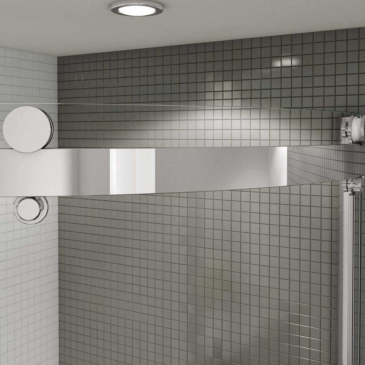 Maax Halo Round 36 x 36 x 76 in Sliding Shower Door for Corner Installation with Clear glass in Chrome - image 2