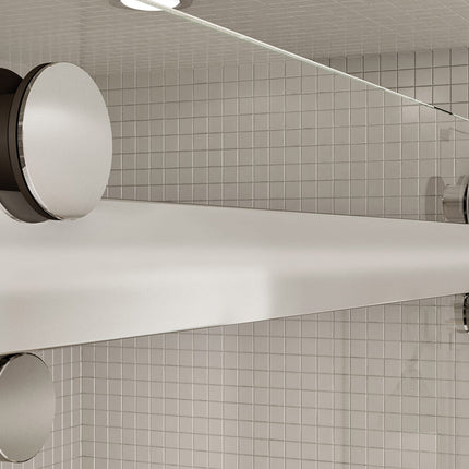 Halo Return Panel for 32 in. Base with Clear glass in Brushed Nickel - Plumbing Market