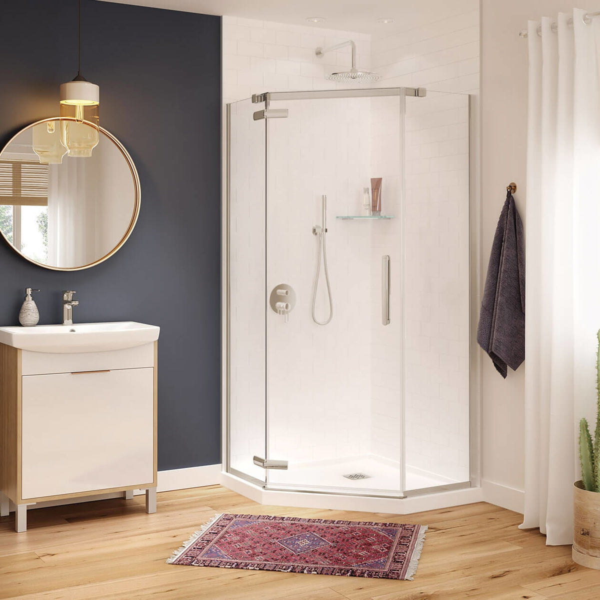 Maax Hana Neo-angle 38 x 38 x 75 in 8mm Pivot Shower Door for Corner Installation - image 10
