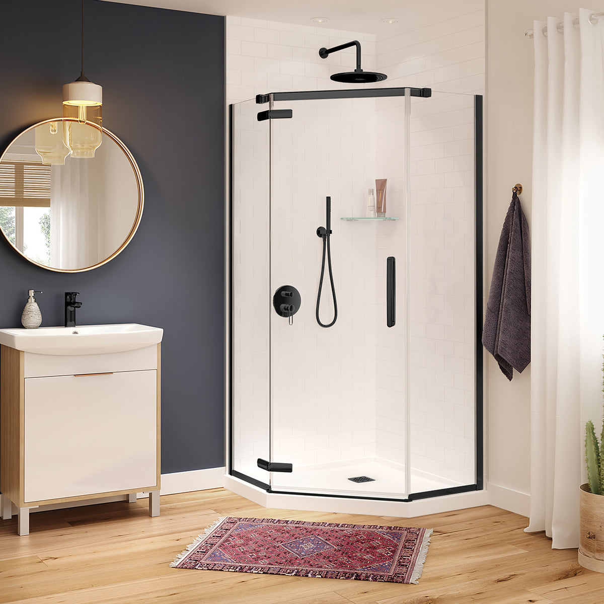 Maax Hana Neo-angle 38 x 38 x 75 in 8mm Pivot Shower Door for Corner Installation - image 14
