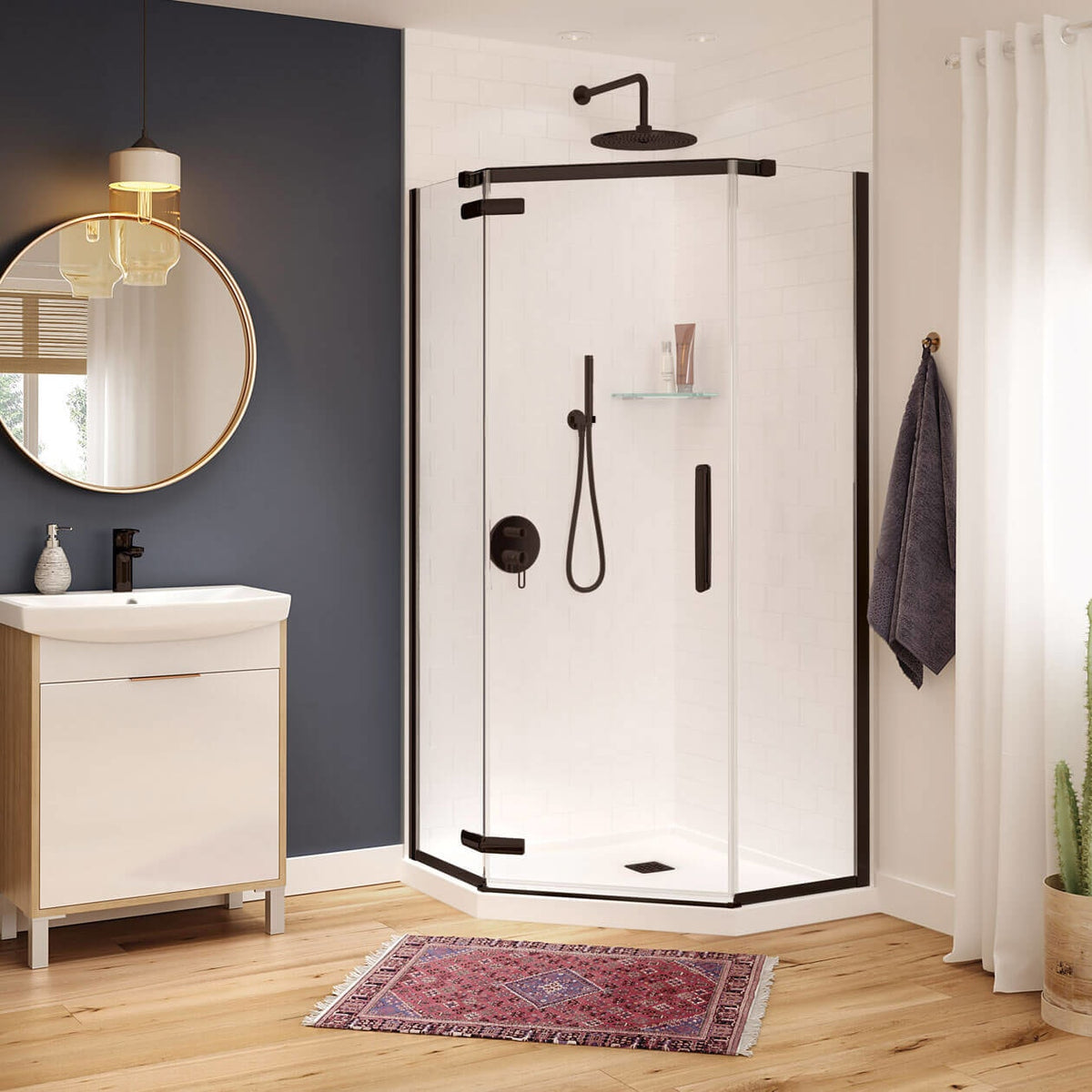 Maax Hana Neo-angle 38 x 38 x 75 in 8mm Pivot Shower Door for Corner Installation - image 6