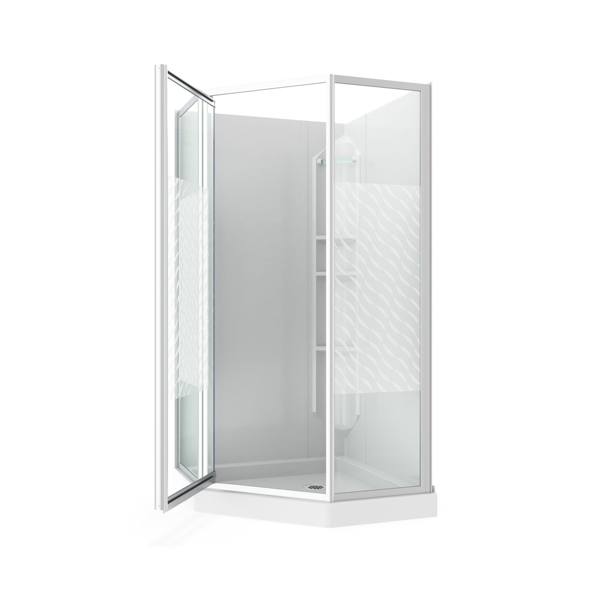 Maax Himalaya 38 x 38 Polystyrene Center Drain Shower Kit in White - image 10