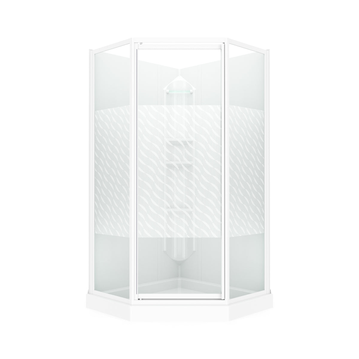 Maax Himalaya 38 x 38 Polystyrene Center Drain Shower Kit in White - image 2