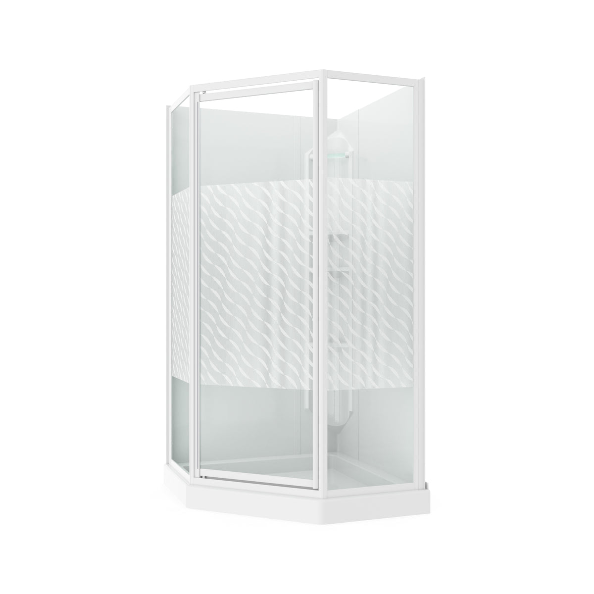 Maax Himalaya 38 x 38 Polystyrene Center Drain Shower Kit in White - image 4
