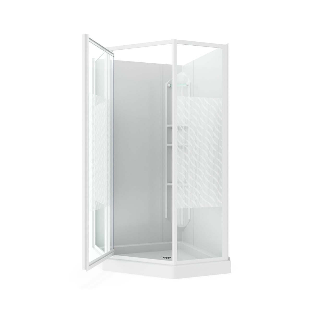 Maax Himalaya 38 x 38 Polystyrene Center Drain Shower Kit in White - image 5
