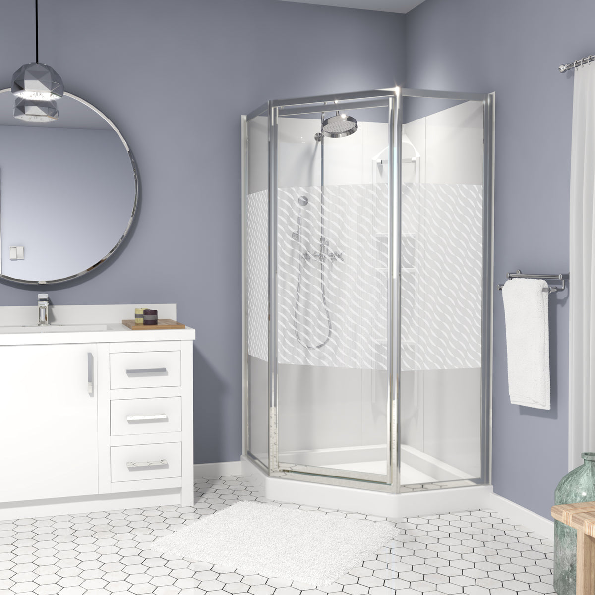 Maax Himalaya 38 x 38 Polystyrene Center Drain Shower Kit in White - image 6