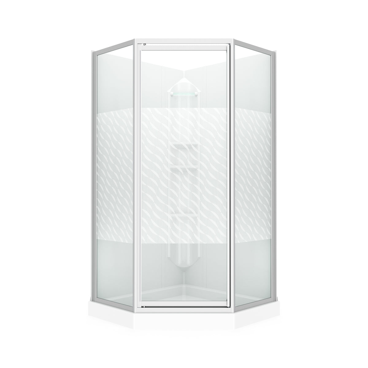 Maax Himalaya 38 x 38 Polystyrene Center Drain Shower Kit in White - image 7