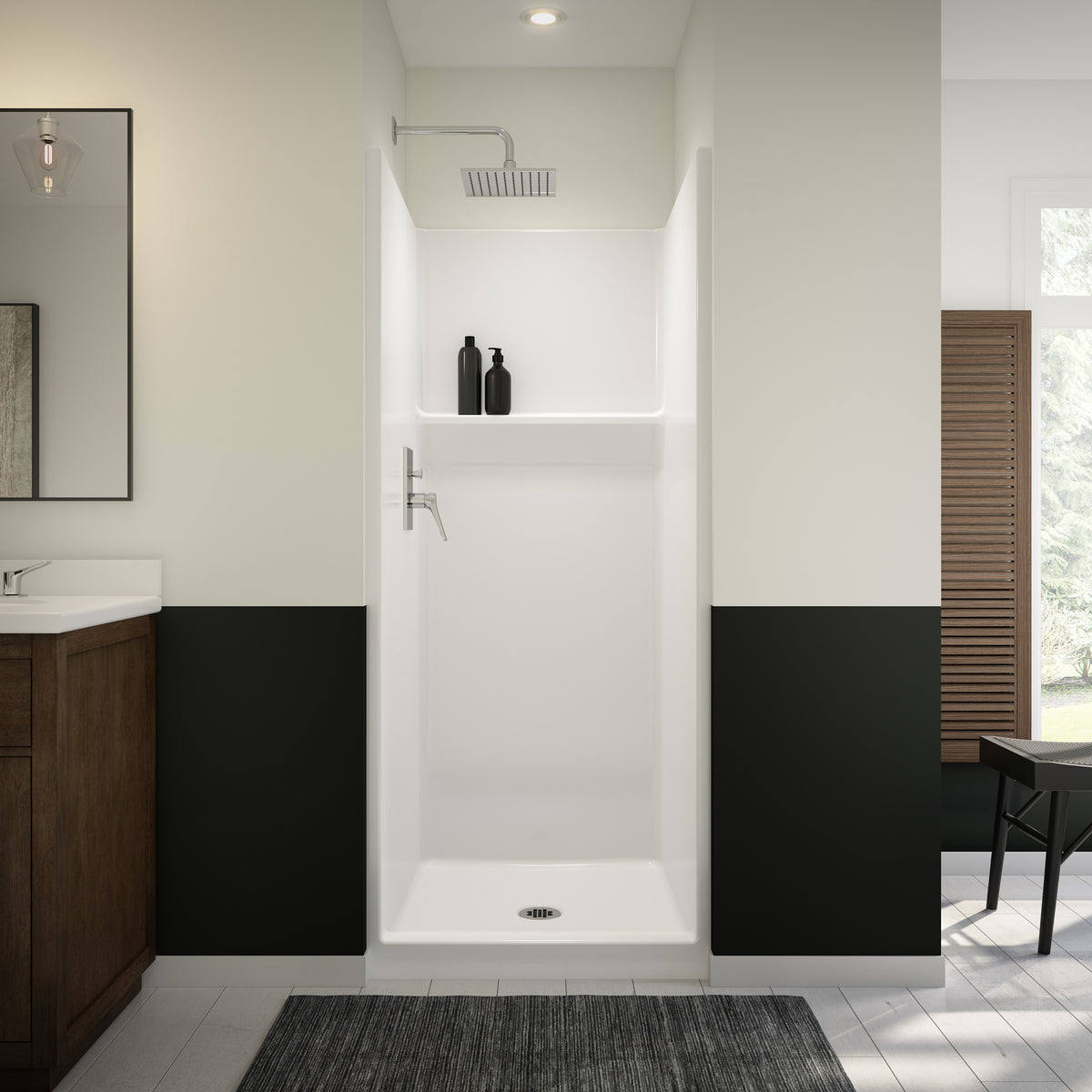 Maax Icon SH3232 AcrylX Alcove Center Drain One-Piece Shower in White - image 3