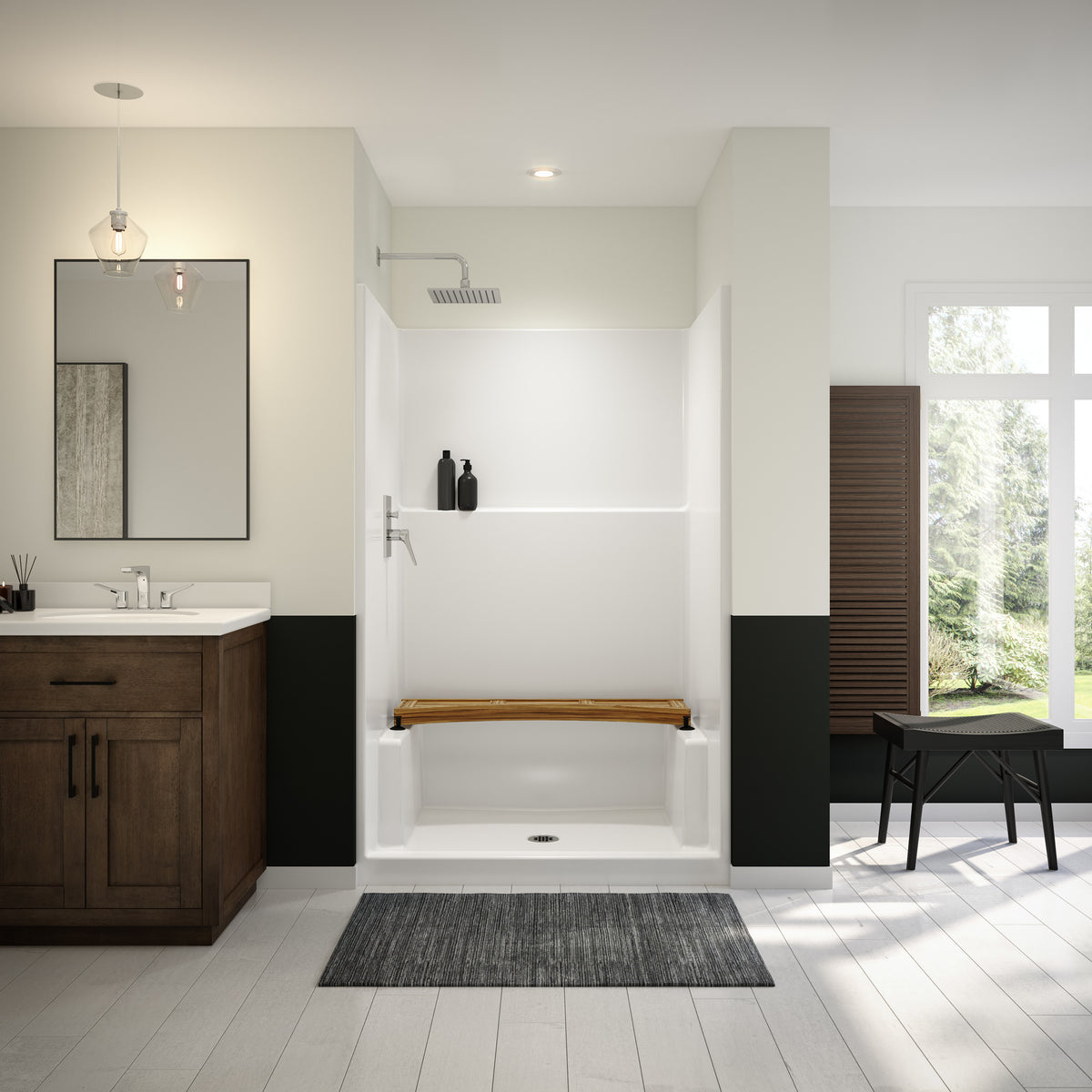 Maax Icon SH4836 Acrylx Alcove Center Drain One-Piece Shower in White - image 4