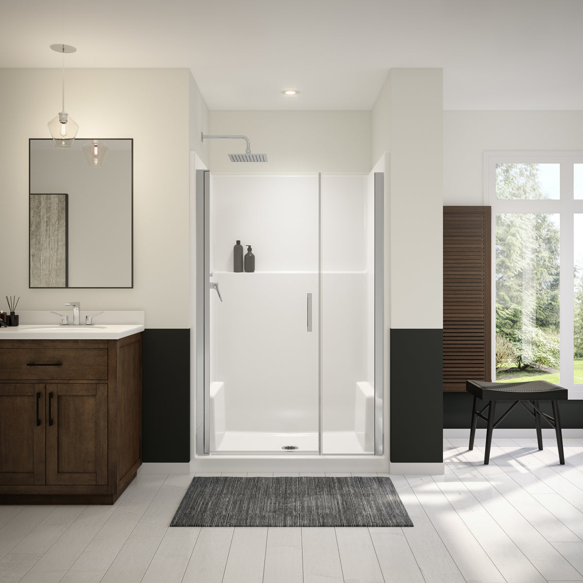 Maax Icon SH4836X AFR Acrylx Alcove Center Drain One-Piece Shower in White - image 5