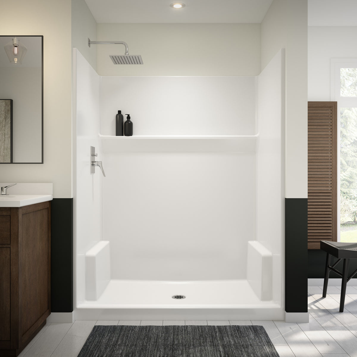 Maax Icon SH6034 Acrylx Alcove Center Drain One-Piece Shower in White - image 3