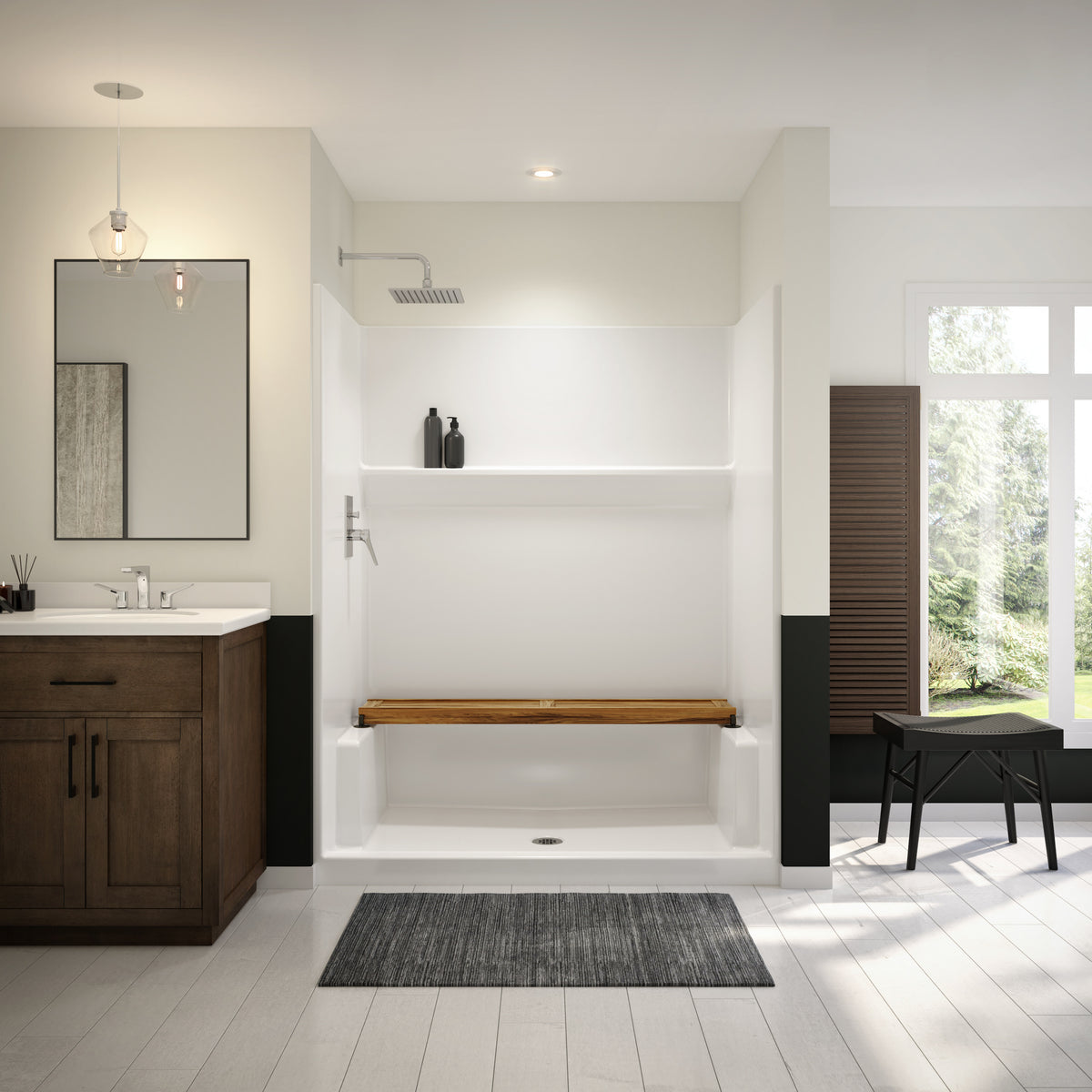 Maax Icon SH6034 Acrylx Alcove Center Drain One-Piece Shower in White - image 4